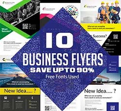 10个通用型商业传单模板(含素材图)：10 Business Flyer Bundle Vol.02